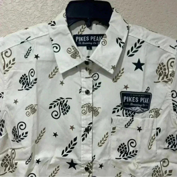 Pikes Peak Brewing Co Button Down Casual Shirt Men’s Size Large Beer “New” - Picture 4 of 12